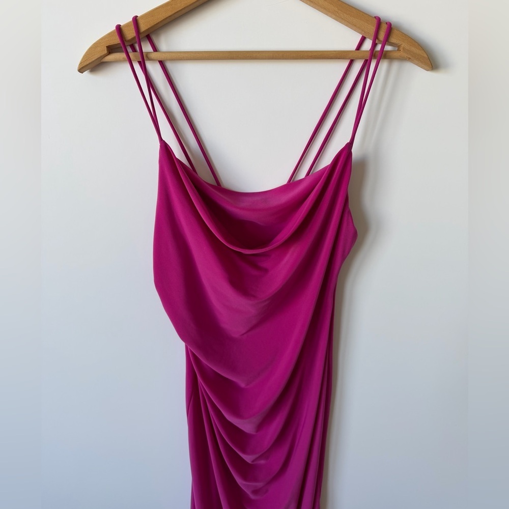 Zara Fuchsia Bodycon Midi Dress - Picture 5 of 9